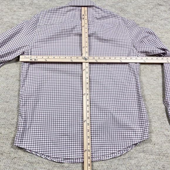 Untuckit Shirt Men Large Gray White Button Up Gingham Check Dress Casual Poplin - Picture 5 of 9